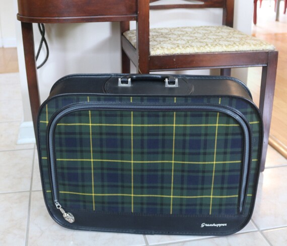 plaid luggage