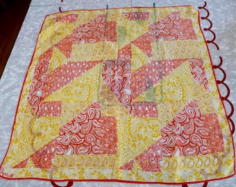 Vintage Vera Neumann Pretty Paisley Scarf, Midcentury Fashion Accent