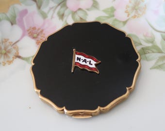 Vintage Stratton National Airline NAL Compact, Midcentury Compact Collectible