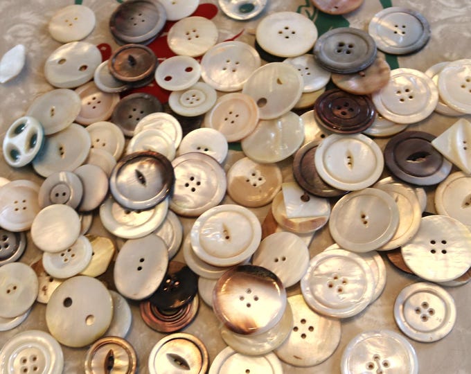 Vintage MOP Large Shell Buttons 80+ in Glass Canning Jar - Etsy