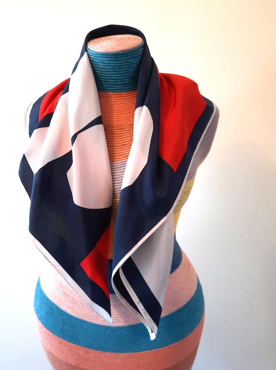 Vintage Vera Abstract Scarf, Mod Fashion Accessory