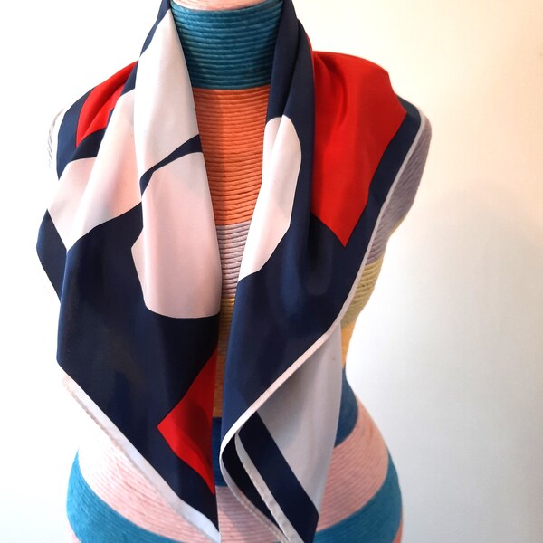 Vintage Vera Abstract Scarf, Mod Fashion Accessory