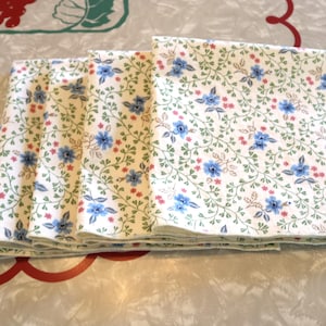 Darling Floral Vintage Napkins 4-Piece Colorful Set