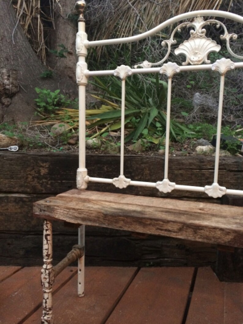 Antique Iron Headboard Bench Etsy