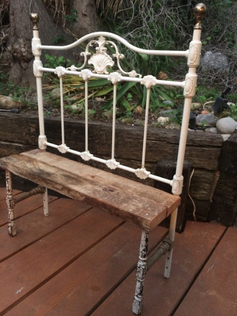 Antique Iron Headboard Bench Etsy