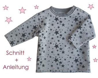 Schnitt + Anleitung Baby Sweatshirt mit Verschluss Gr. 56-86