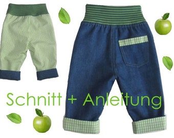 Schnitt + Anleitung Wendehose oder gefütterte Hose Gr. 62-86