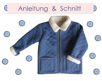 Schnitt und Anleitung Steppjacke mit Reißverschluss Gr.62-128