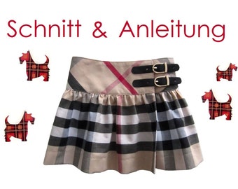 Schnitt + Anleitung Rock Wickelrock für Mädchen Gr.74 - 146