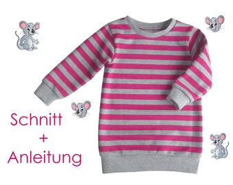 Schnitt, Anleitung Sweatkleid Longjumper Gr.80-140