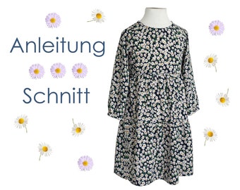 Schnittmuster + Anleitung Stufenkleid Gr. 74-146