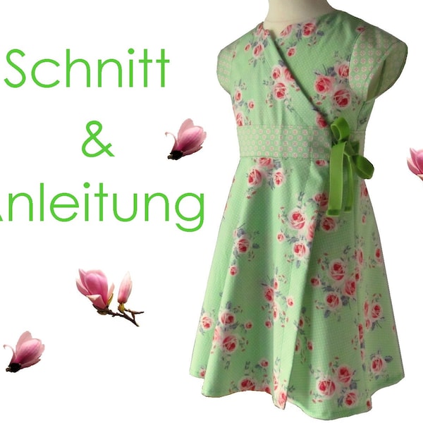 Schnittmuster + Anleitung Wickelkleid Gr. 74-128