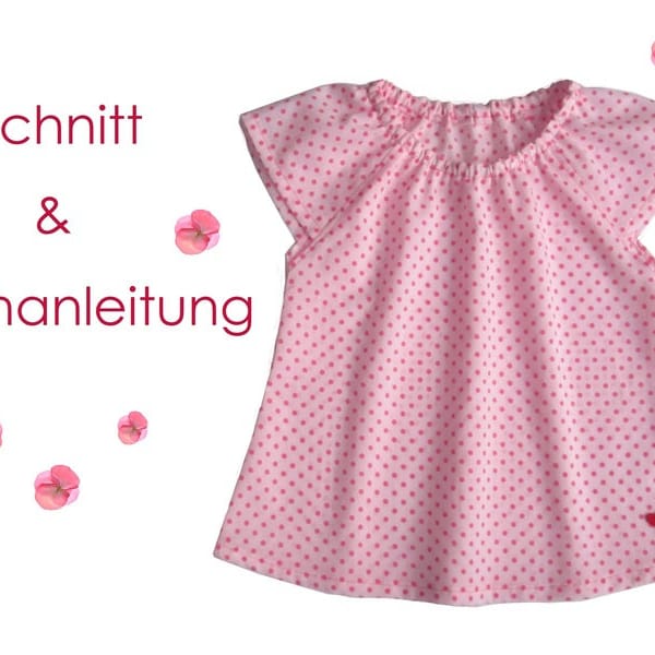 Schnitt + Anleitung Carmen Bluse Mädchen Gr.68-140