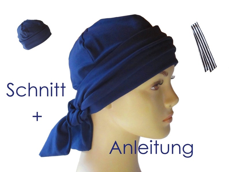 Schnitt Anleitung Band-Mütze für Alopecia, Chemo Bild 1