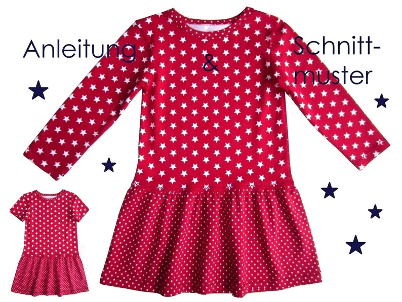 Schnitt Anleitung Jerseykleid Mädchen Gr.80-140 画像 1