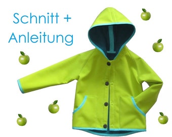 Schnitt + Anleitung Kapuzenjacke Hoody Gr.80-140