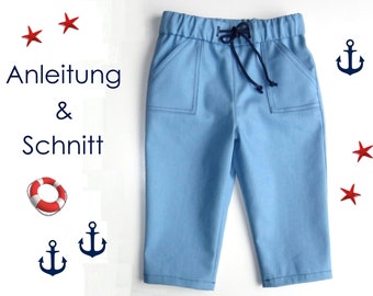 Schnitt + Nähanleitung Tunnelzug-Hose für Babys