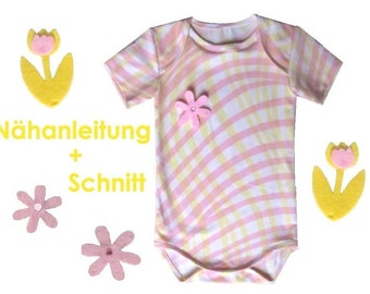 Schnitt + Nähanleitung Babybody in 5  Größen