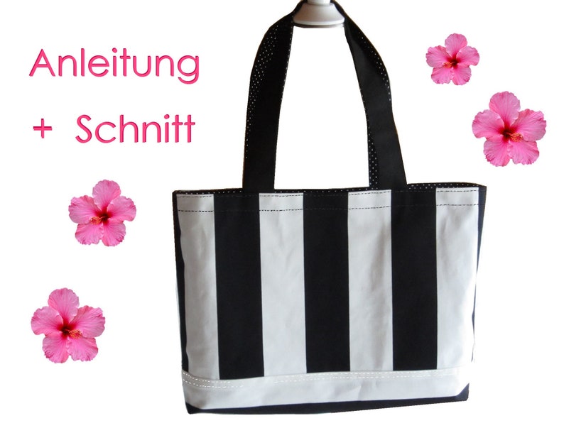 Schnitt, Anleitung Shopper oder Strandtasche Bild 1