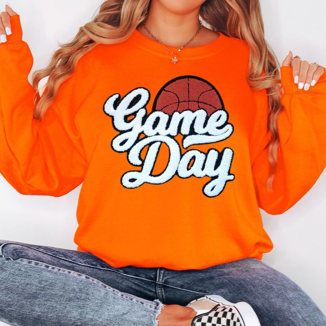 Basketball Sweatshirt, Game Day Sweatshirt, Game Day Chenille Patch