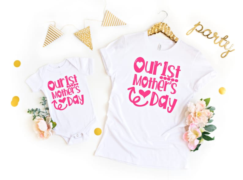 Mothers Day Mommy and Me Our First Mothers Day 1st Mothers Day Shirt Matching Mommy and Baby Outfits Mothers Day Gift from Baby