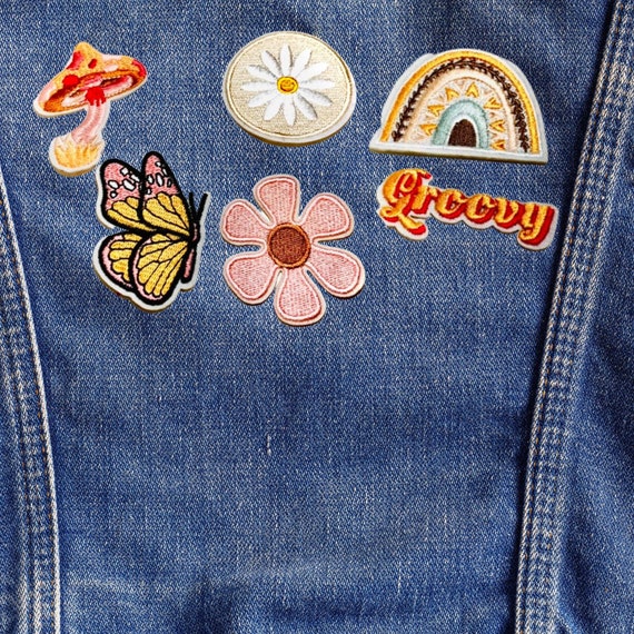 Patches for Denim Jacket, Retro Patches, Iron on Embroidery Patch, Back  Patches for Jackets, Patch Set, Gifts for Teenage Girl 