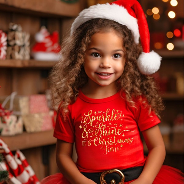 Sparkly Christmas Shirts, Girls Christmas Shirts, Toddler Christmas Shirts, Kids Christmas Shirt, Sparkle Christmas Shirt, Glitter Christmas