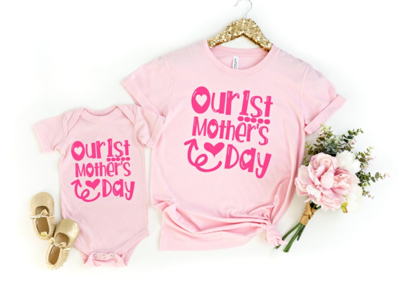 Mothers Day Mommy and Me Our First Mothers Day 1st Mothers Day Shirt Matching Mommy and Baby Outfits Mothers Day Gift from Baby