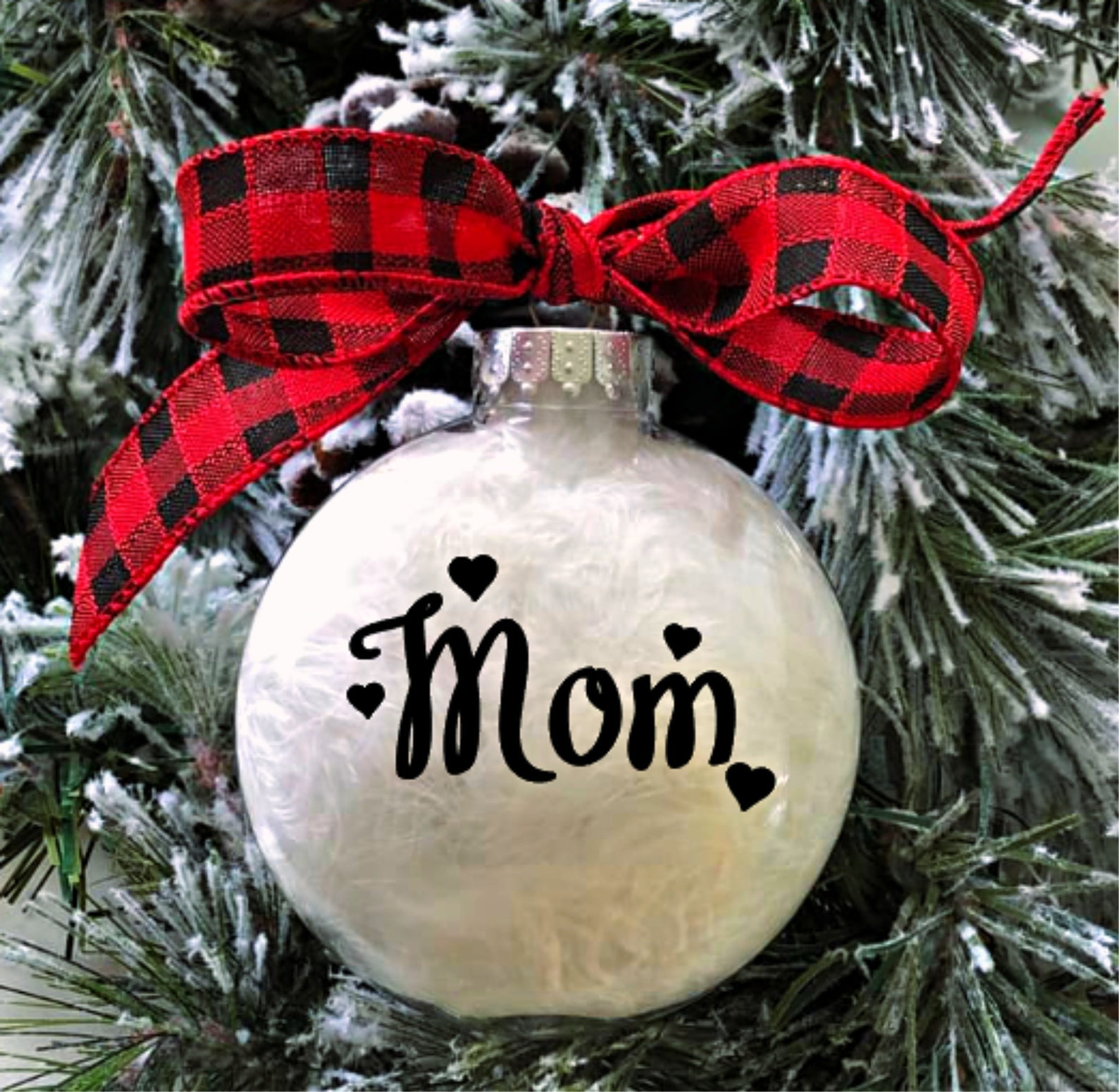 Dad Ornament Daddy Ornament Personalized Buffalo Plaid Etsy