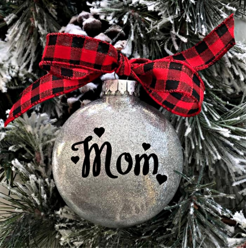 Mom Ornament Mommy Ornament Personalized Buffalo Plaid Etsy