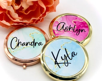 Personalized Compact Mirror, Teen Stocking Stuffers, Christmas Stocking Stuffers, Secret Santa Gift for Women, Gifts for Teenage Girls,