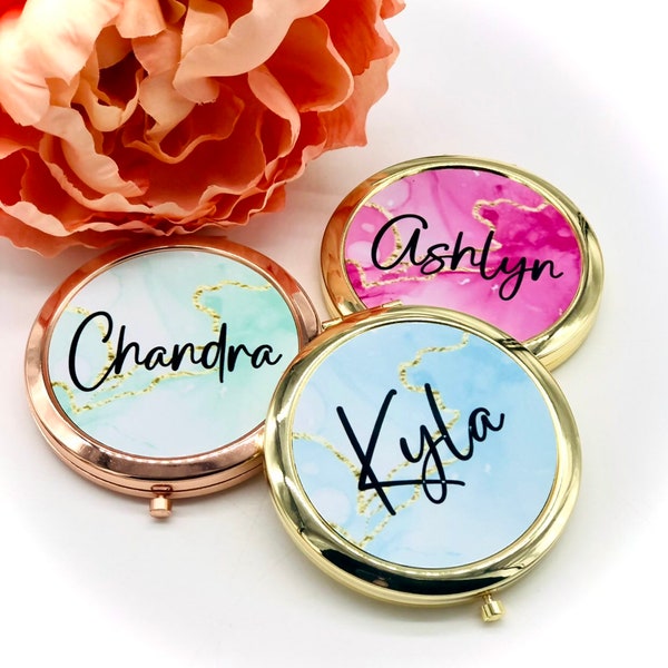 Personalized Compact Mirror, Teen Stocking Stuffers, Christmas Stocking Stuffers, Secret Santa Gift for Women, Gifts for Teenage Girls,