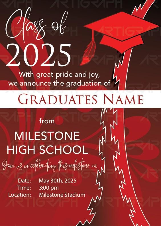 Native Program Invitation Native American Graduation Invitation: Tribal Design (digital Download ...