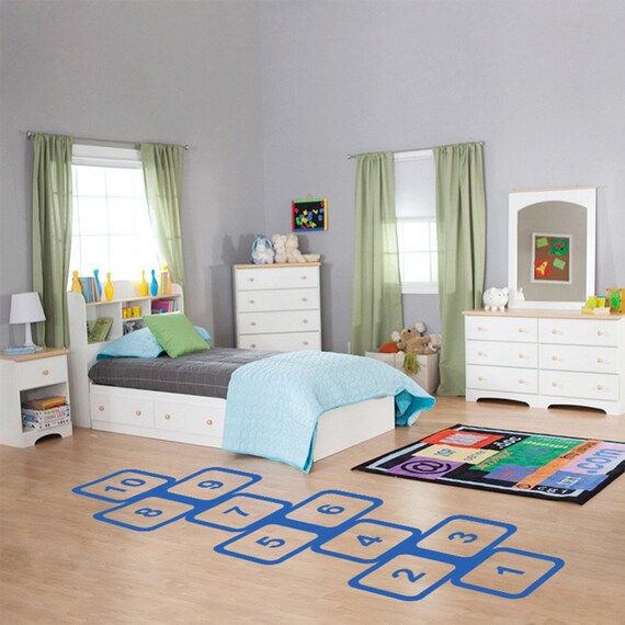 Floor Hopscotch Game Sticker Fun For Children Kids Game Floor Sticker Decal 2 Colors Stick Daycare School Kindergarten Home Decor Diy