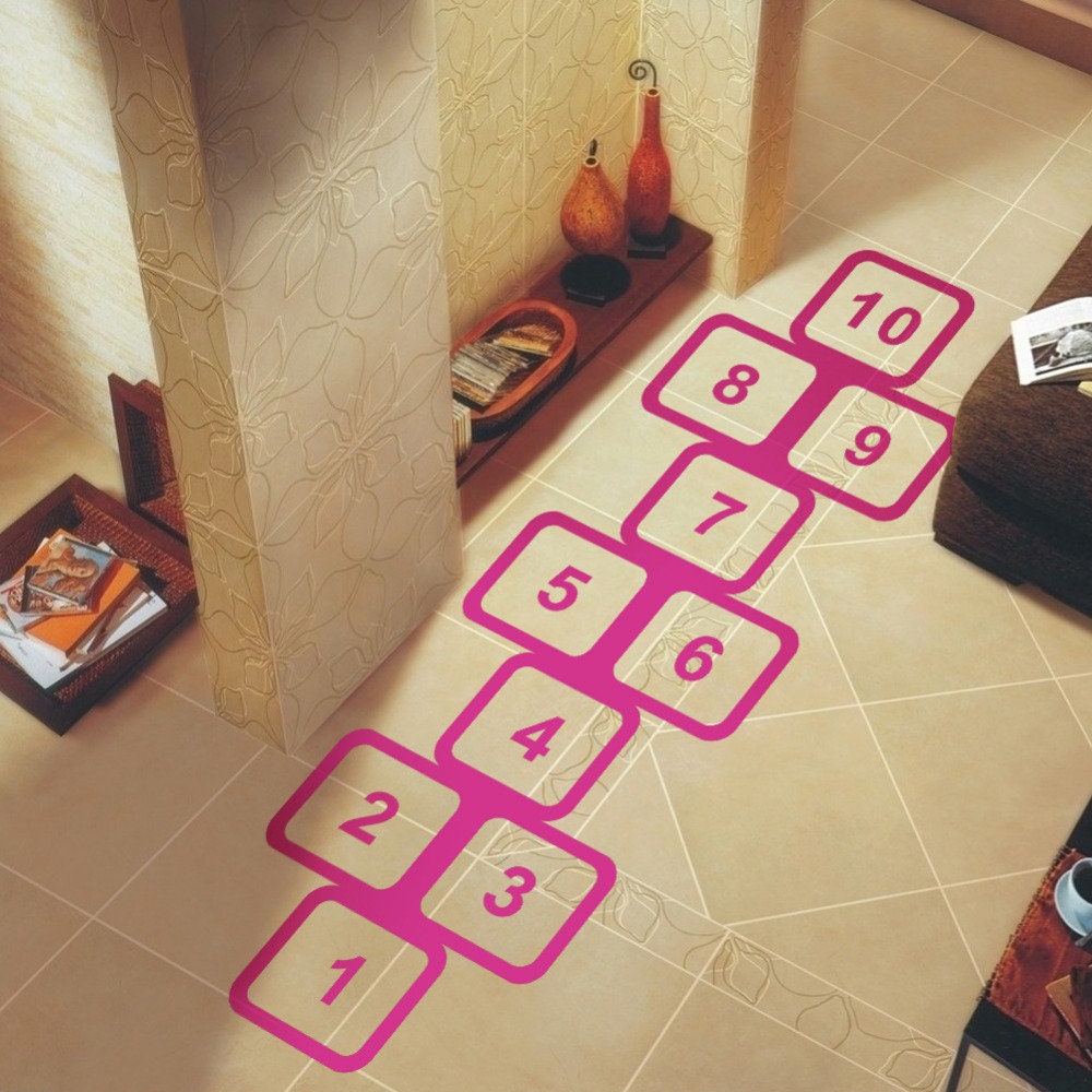Floor Hopscotch Game Sticker Fun for Children Kids Game Floor Etsy
