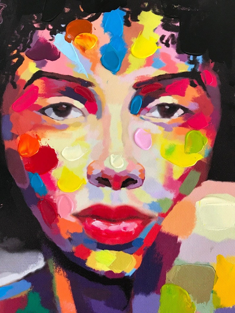 African American Woman Wall Art Graffiti Canvas Print Poster | Etsy