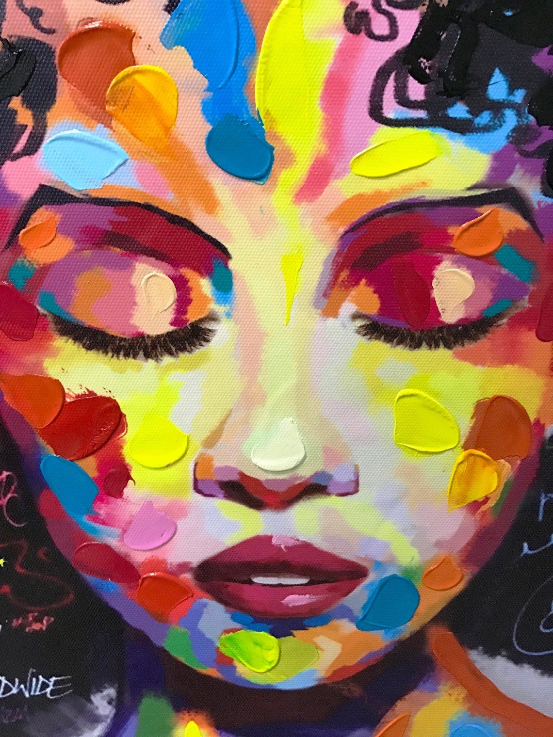 African American Woman Wall Art Graffiti Canvas Print Poster Etsy