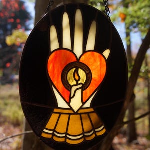 Victorian Love Token Stained Glass Sun Catcher