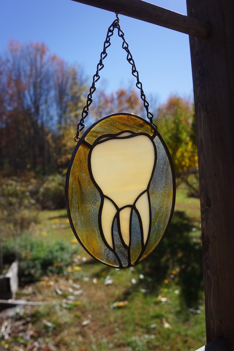 Custom Stained Glass Molar Sun Catcher image 2