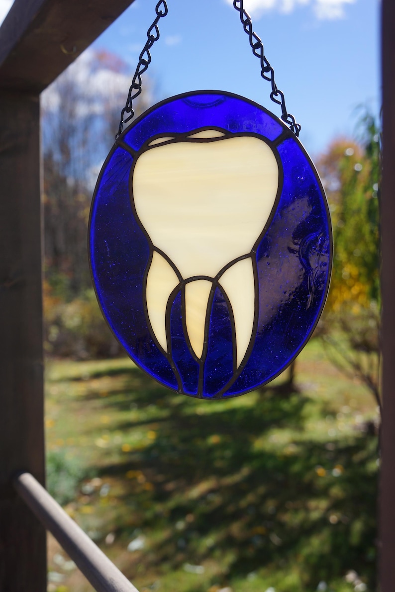 Custom Stained Glass Molar Sun Catcher image 4