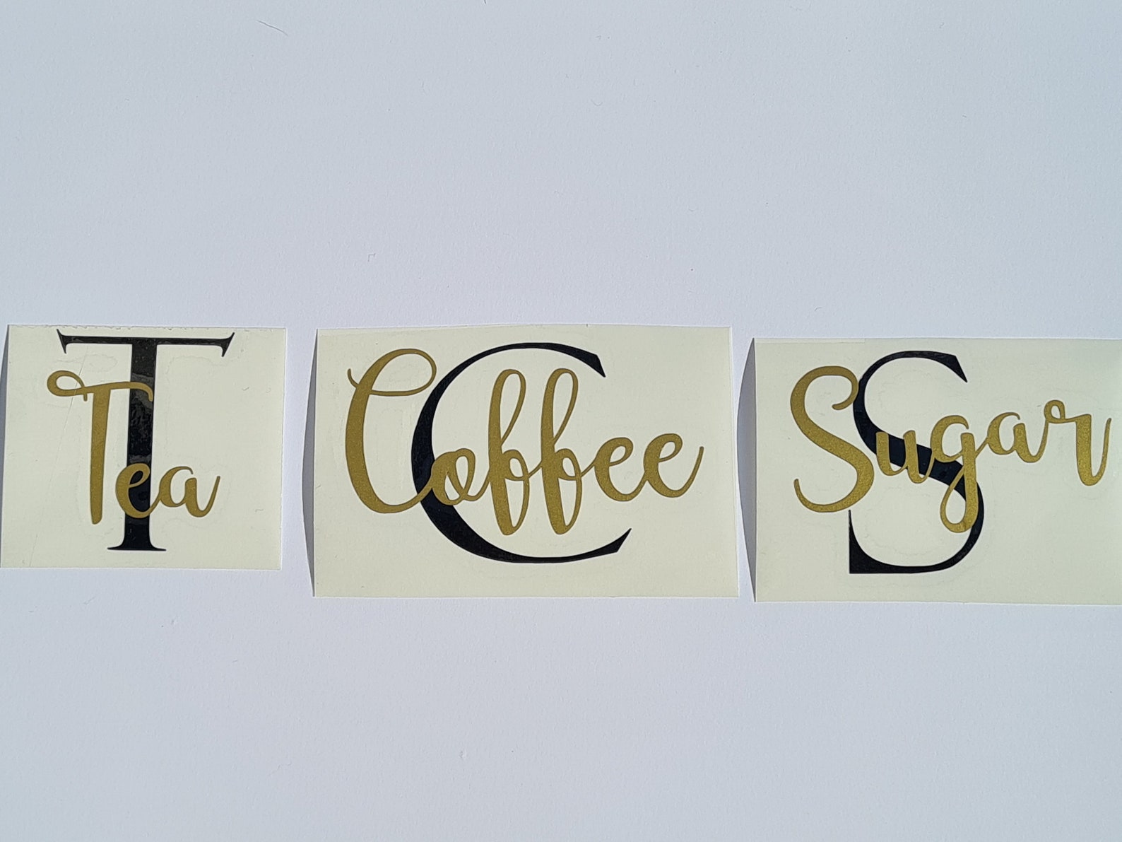 Tea Coffee Sugar VINYL DECALS For Jars / Containers Stickers Etsy