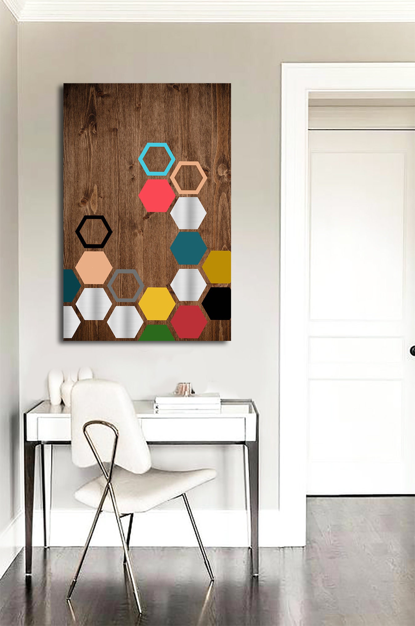 Geometric Art Bedroom Art Paintings Modern Painting Wood Etsy