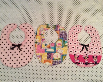 Baby girls bibs and burp cloth set