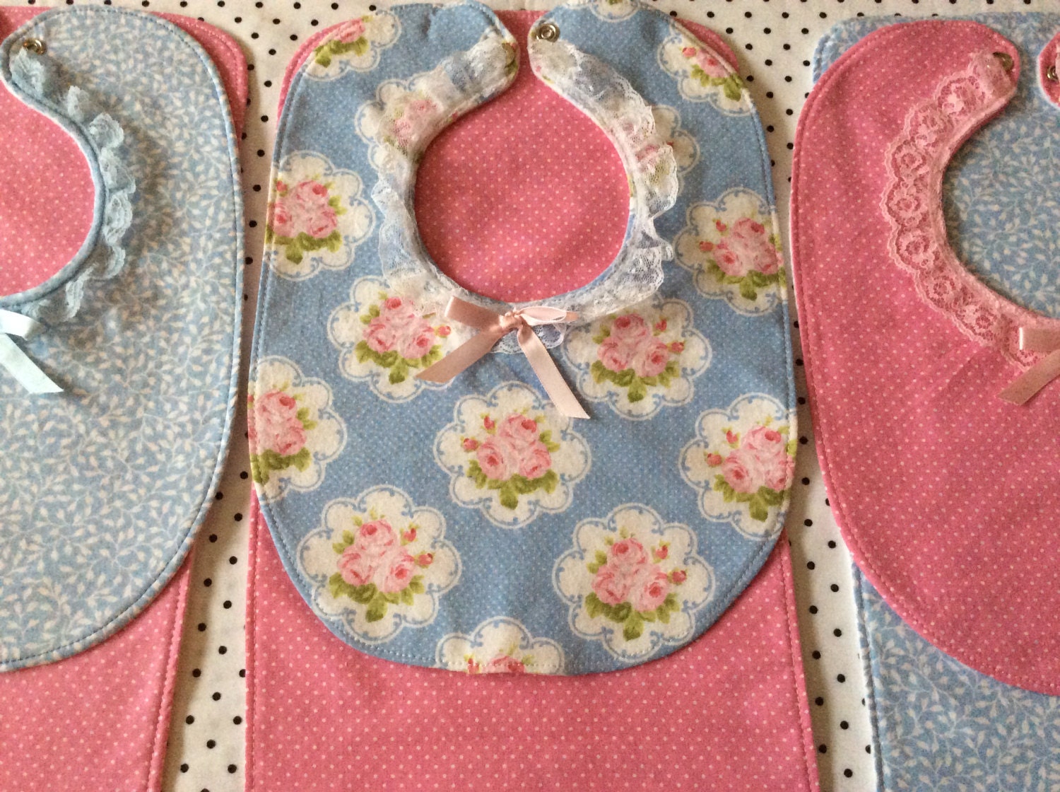 Girl Baby Bib Set - Etsy