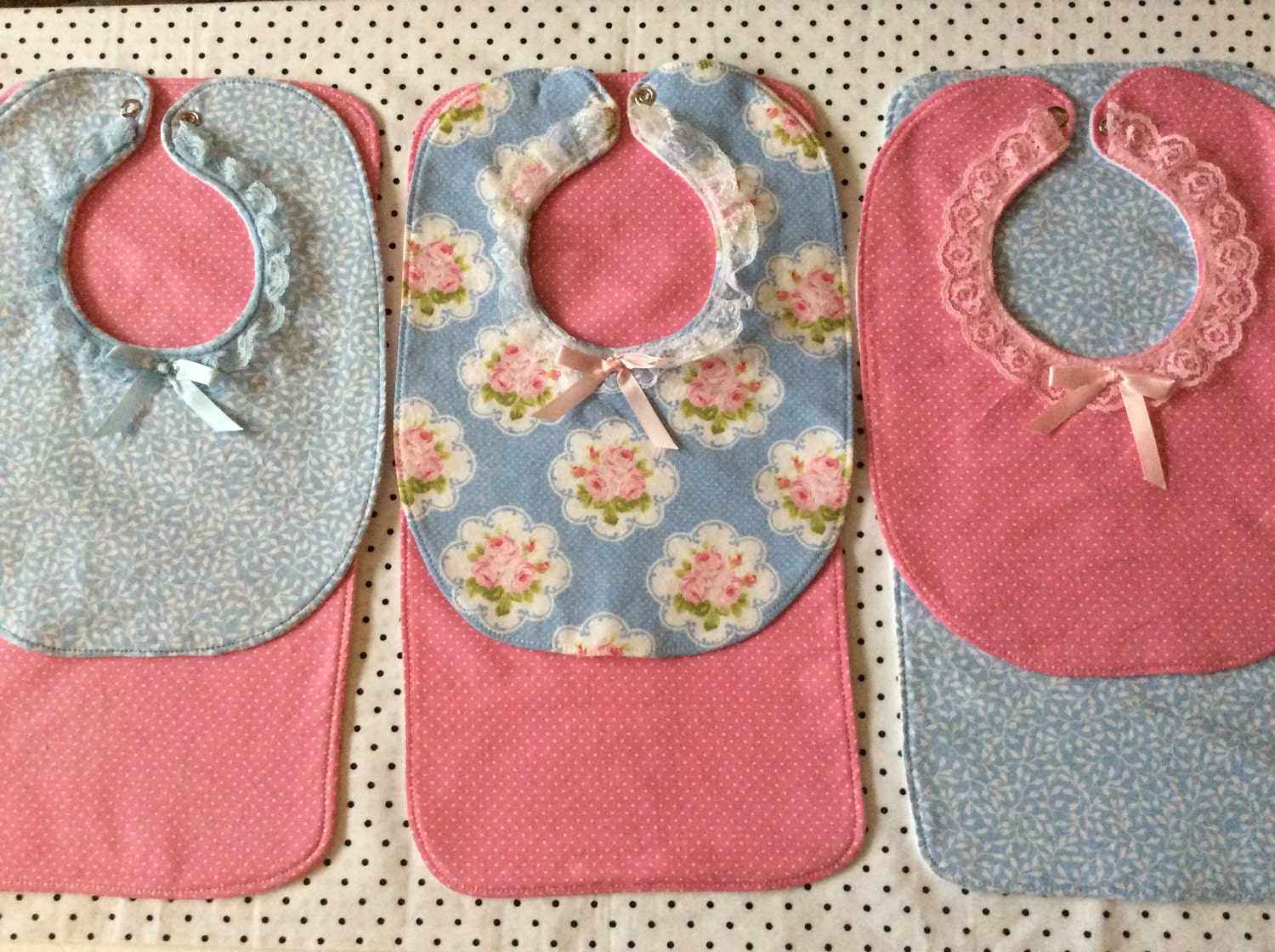Girl Baby Bib Set - Etsy