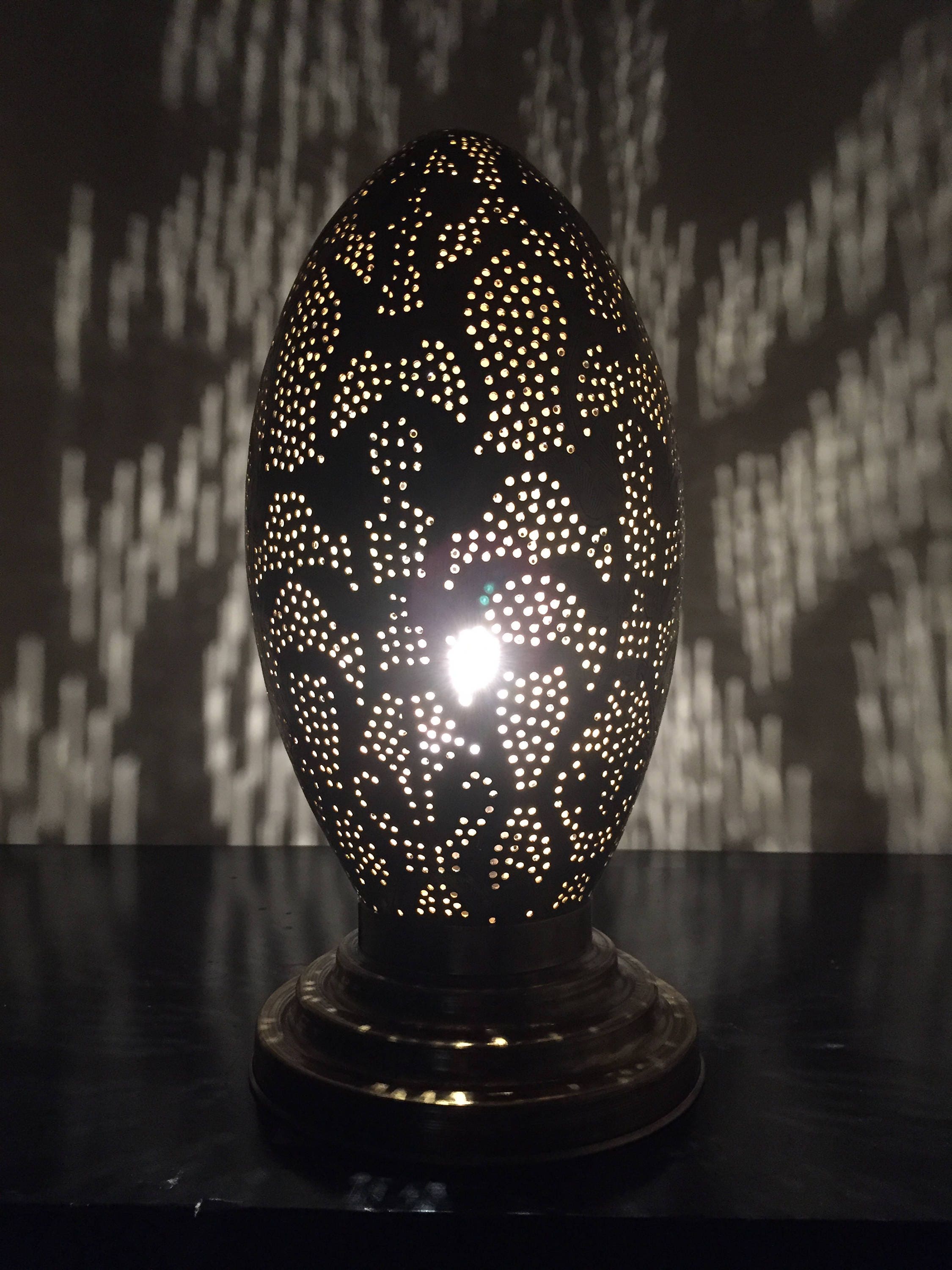 Oriental Lightning Romantic MEDIUM Authentic Moroccan Brass Table Lamp 