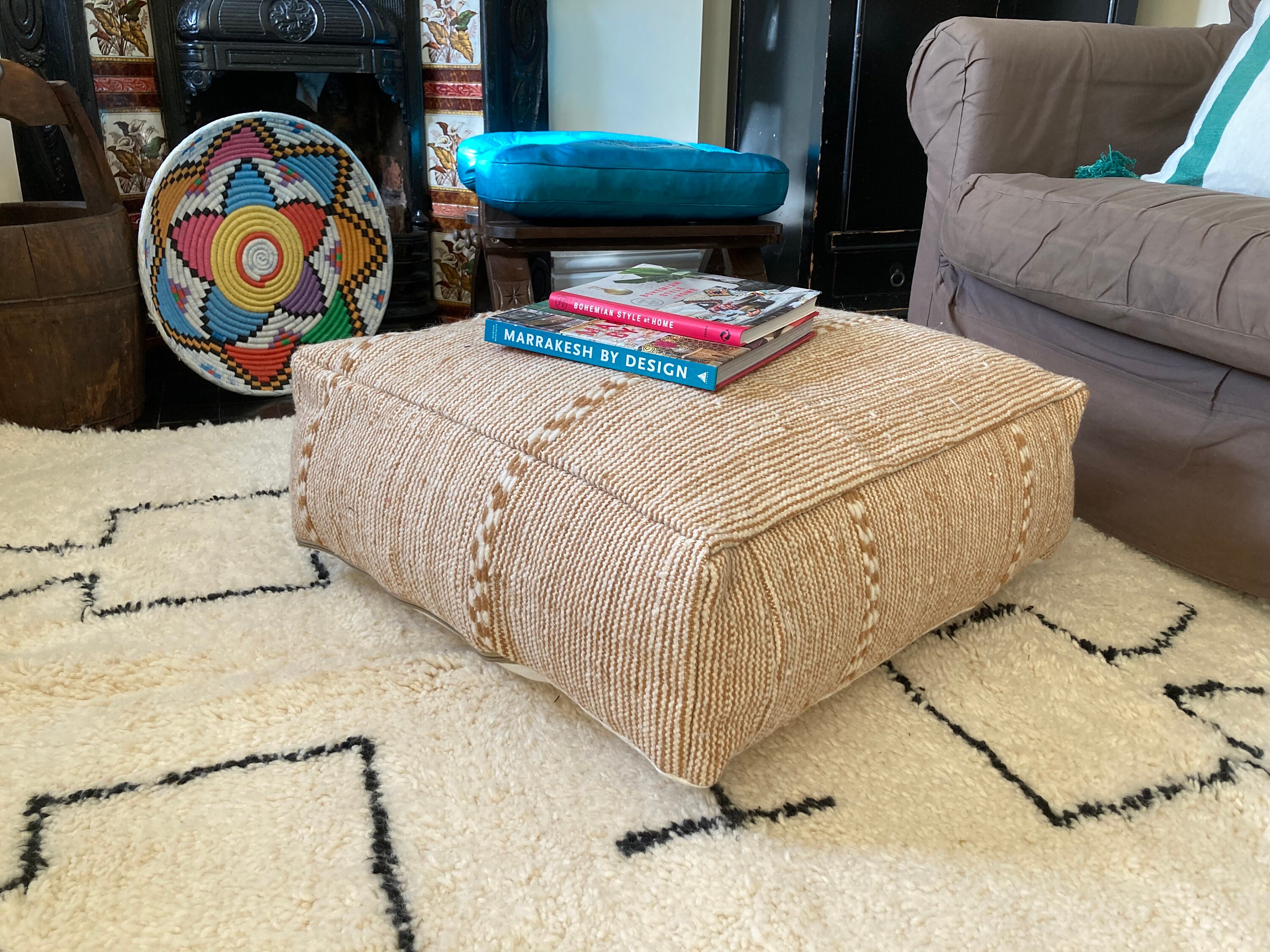 Cubierta de cojín de suelo XL / Cojín de suelo marroquí hecho | Etsy