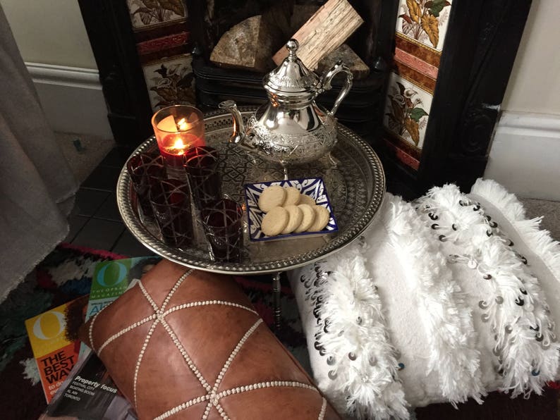 Authentic Moroccan Elegant handcrafted Alpaca Silver MalakiTeapot from Fez .