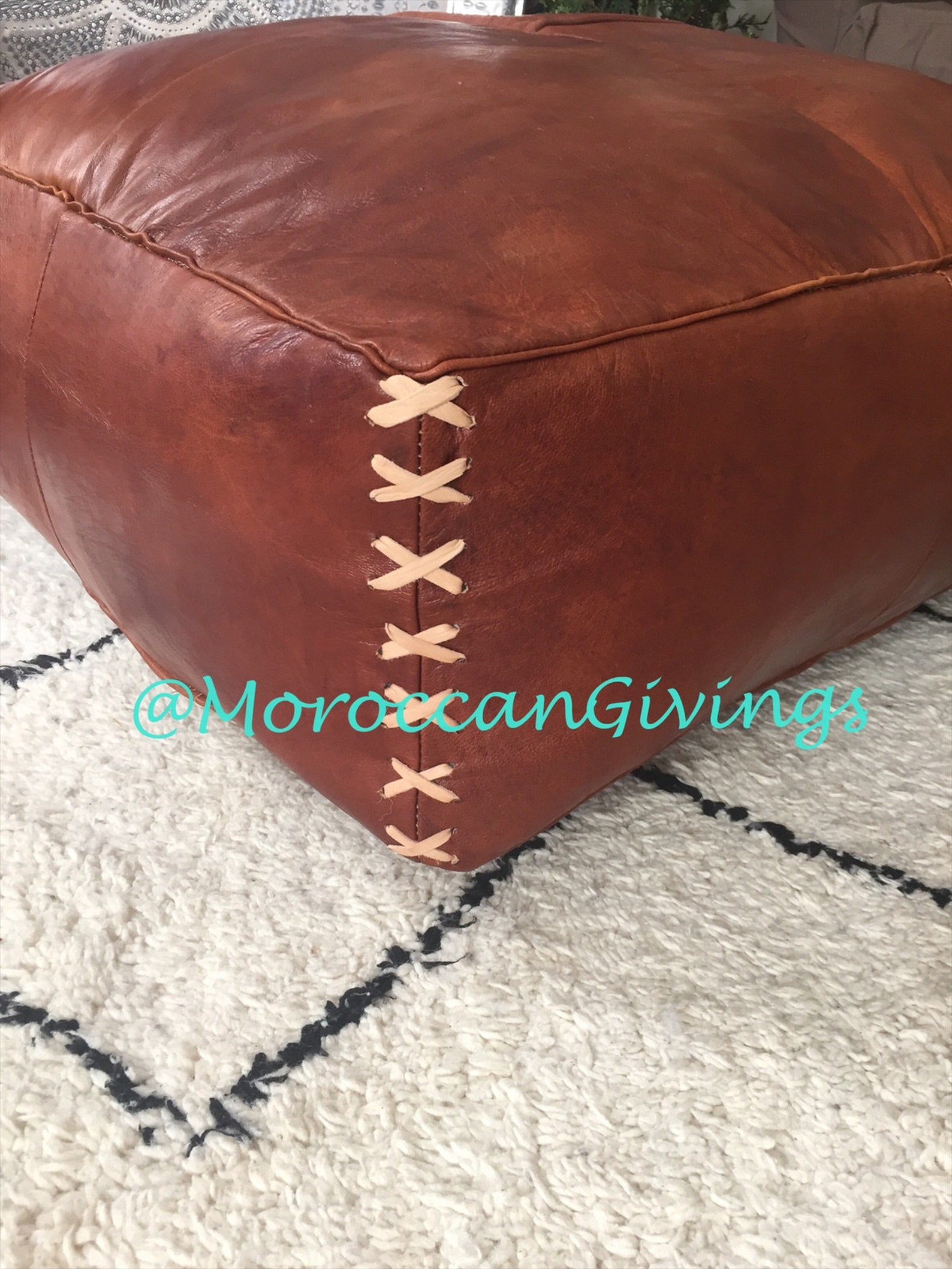 XX Cojín de piso de cuero grande / XXL marroquí contemporáneo | Etsy