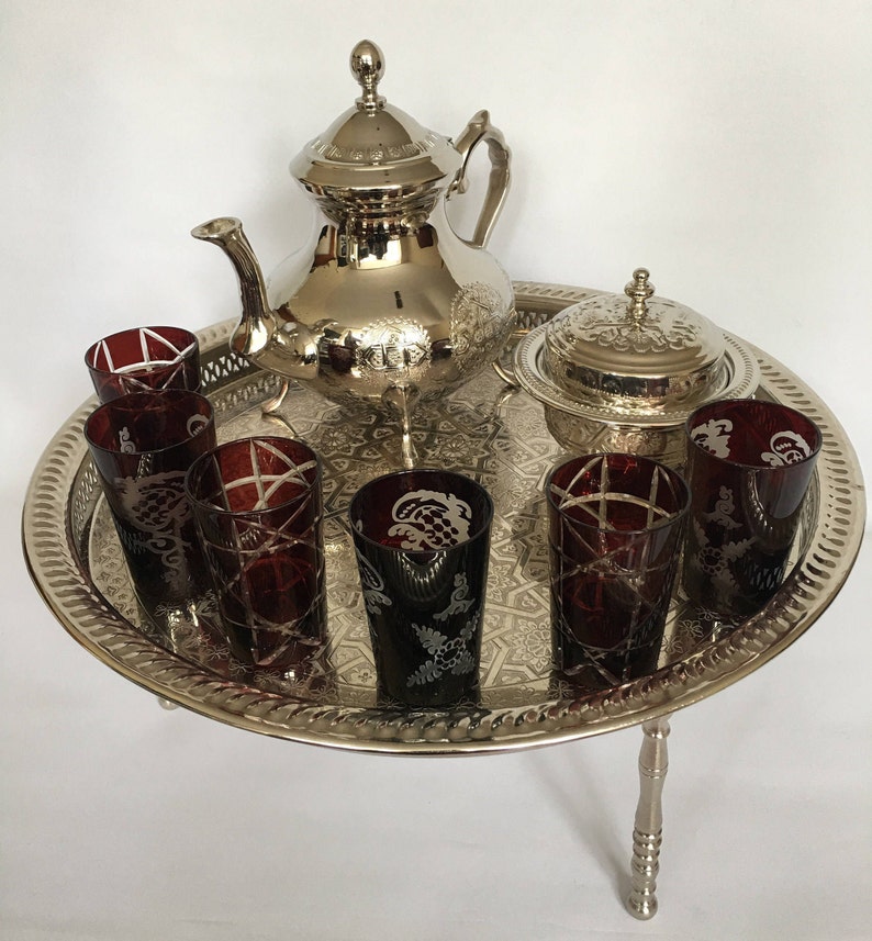Authentic Moroccan Elegant handcrafted Alpaca Silver MalakiTeapot from Fez .